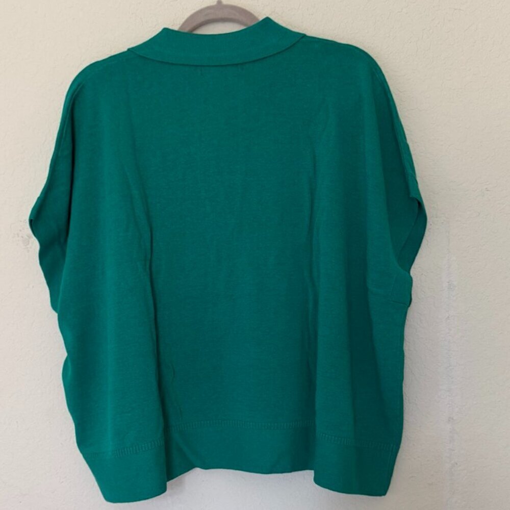 NWT BANANA REPUBLIC Oversized Johnny-Collar Green Sweater Women's Size M/L - Picture 6 of 10